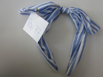 1 Haarreif blau-weiß gestreift mit