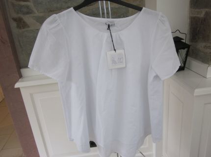 1 Bluse weiß kurze lockere