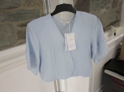 1 Bluse hellblau kurzarm Marke: