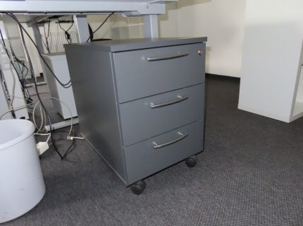 1 Rollcontainer Kunststoff anthrazit mit