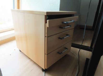 1 Rollcontainer Buche 4 Auszüge