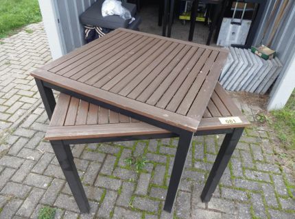1 Posten Outdoor-Tische Lamellen-Tischplatte Holzoptik