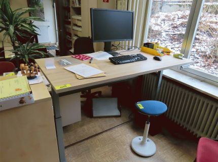 1 Schreibtisch elektrisch höhenverstellbar Holzoptik