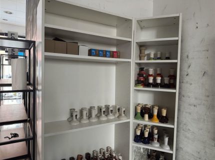 2 Warenregale Holz weiß 200