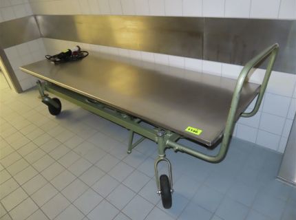 1 Hubwagen für Särge Edelstahl