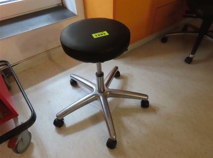 1 Arbeitsrollhocker Leder schwarz -