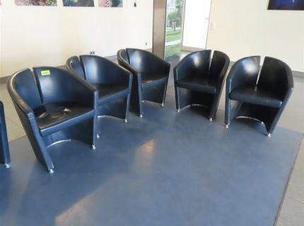 8 Wartesessel/Clubsessel Leder schwarz -