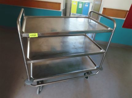 1 Edelstahl-Servierwagen 3-etagig - HG/1.