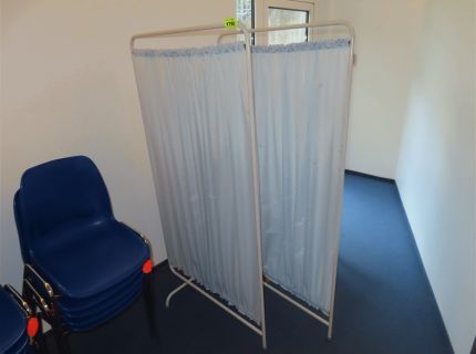 2 Paravents Stoff Metallgestell -