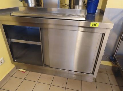 1 Edelstahl-Schrank 2-türig ca. 120