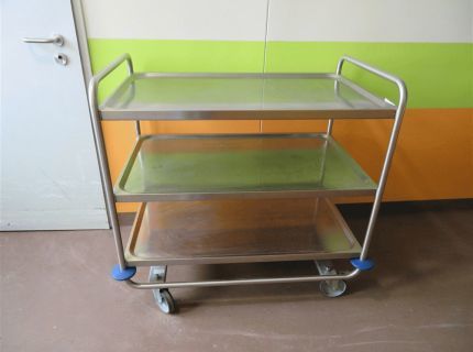 1 Edelstahl-Servicewagen Fabr. Blanco 3-etagig