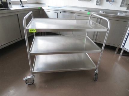 1 Edelstahl-Servicewagen Fabr. Hupfer 3-etagig