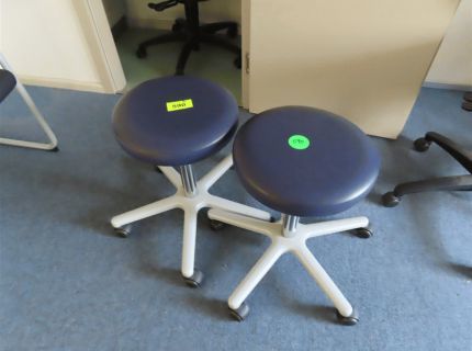 2 Drehhocker Kunstleder blau -