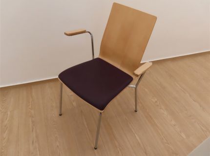 10 Besucherstühle mit Armlehnen Holz/Kunstleder