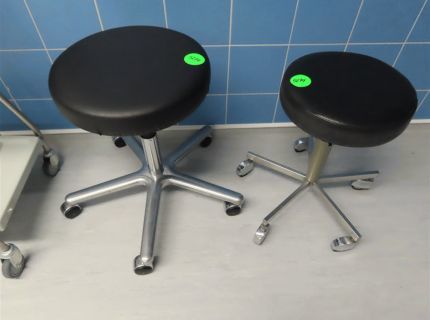 2 Rollhocker Leder schwarz -