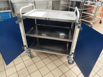 1 Servierwagen Edelstahl mit Verkleidung