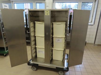 1 Edelstahl-Tablettwagen Fabr. Rieber Typ