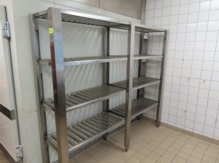 2 Edelstahl-Regale 1 x ca.