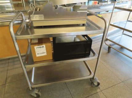 1 Edelstahl-Servierwagen 3 Etagen ohne