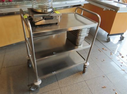 1 Edelstahl-Servierwagen 3 Etagen ohne