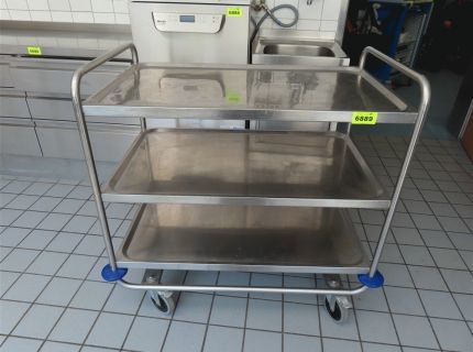 1 Edelstahl-Servierwagen 3-etagig - HG/1.Et./1e/04