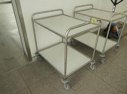 2 Transportwagen 2 Ebenen Edelstahlgestell