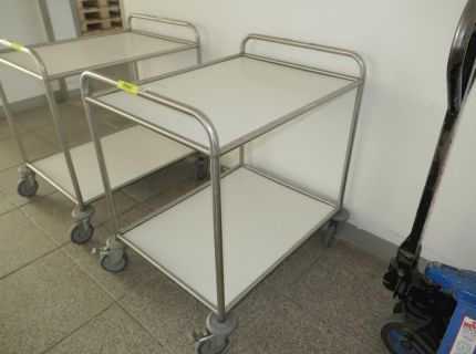 2 Transportwagen 2 Ebenen Edelstahlgestell