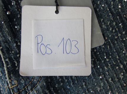 1 Hose Jeansoptik mit Glitzer