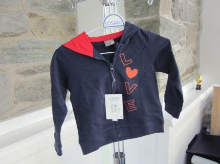 1 Jacke dunkelblau mit Kapuze