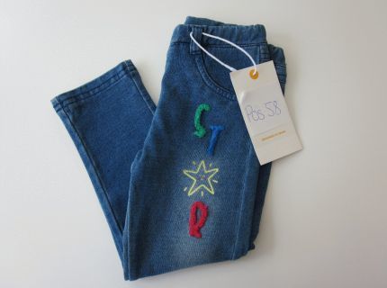 1 Jeanshose blau elastischer Bund