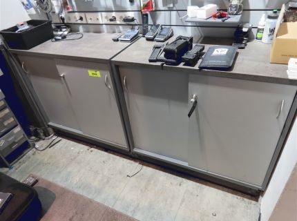 2 Lagesideboards mit Schiebetüren grau-Betonoptik