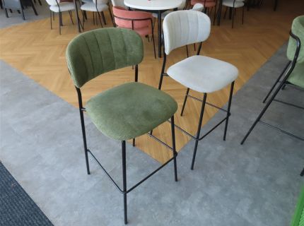 1 Posten Bistrostühle Stoffbezug Grau
