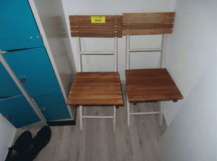 2 Klappstuhl Holzoptik weiß