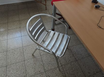 2 Beistellstühle mit Armlehnen Edelstahl