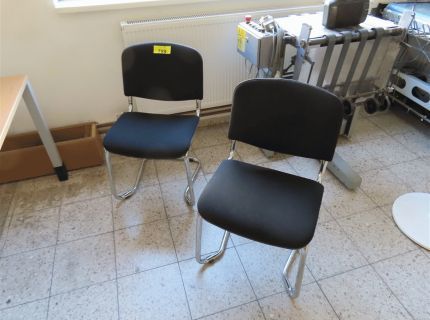 2 Freischwinger Stoffbezug schwarz