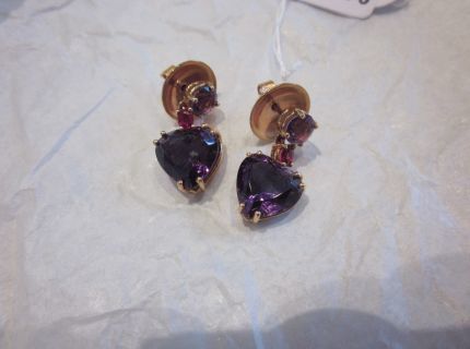 1 Paar Ohrgehänge mit Amethysten