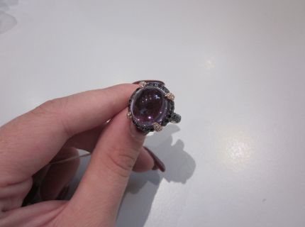 1 Ring mit Amethyst Diamanten