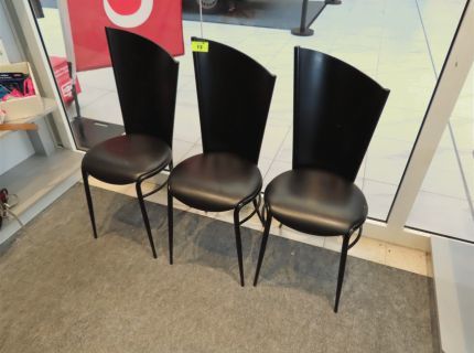 3 Stühle Rohrgestell/Kunstlederbez... schwarz